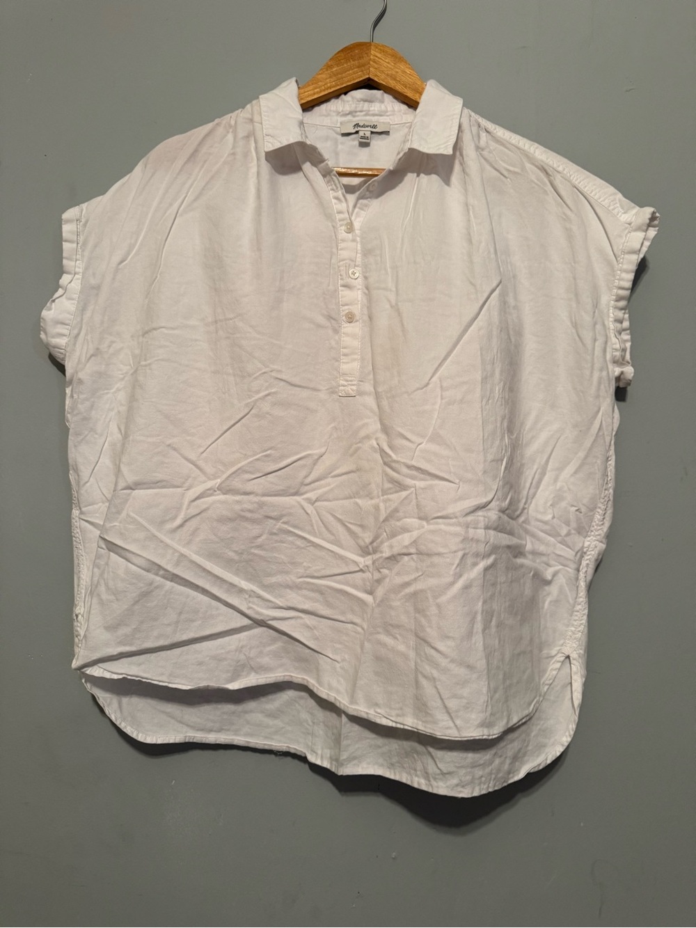 Madewell central Popover Shirt Size Large